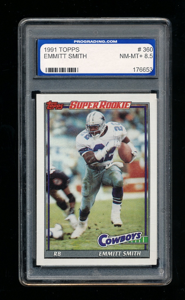 1991 Topps Super Rookie Football Card 360 Rookie Hall Of Famer Emmit Smith Online Auctions Proxibid