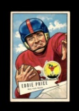 1952 Bowman Large Football Card #123 Eddie Price New York Giants. EX to EX-