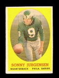 1958 Topps ROOKIE Football Card #90 Rookie Hall of Famer Sonny Jurgensen Ph