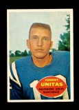 1960 Topps Football Card #1 Hall of Famer John Unitas Baltimore Colts. EX t