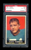 1961 Topps Football Card #35 Alex Karras Detroit Lions. Graded PSA EX-MT 6