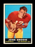 1961 Topps ROOKIE Football Card #59 Rookie John Brodie San Francisco 49ers.