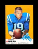 1969 Topps Football Card #25 Hall of Famer John Unitas Baltimore Colts . EX