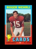 1971 Topps ROOKIE Football Card #188 Rookie Hall of Famer Roger Wehrli ST L