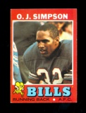 1971 Topps Football Card #260 Hall of Famer O.J. Simpson Buffalo Bills. EX-