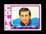 1972 Topps Football Card #165 Hall of Famer John Unitas Baltimore Colts. EX