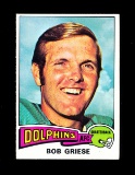 1975 Topps Football Card #100 Hall of Famer Bob Griese Miami Dolphins. EX-M