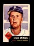 1953 Topps Baseball Card Short Print #4 Ben Wade Brooklyn Dodgers. EX to EX