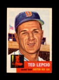 1953 Topps Baseball Card Double Print #18 Ted Lepico Boston Red Sox. EX to