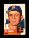 1953 Topps Baseball Card Double Print #19 Mel Parnell Boston Red Sox. EX to