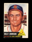 1953 Topps Baseball Card Short Print #21 Billy Johnson St Louis Cardinals.
