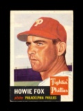 1953 Topps Baseball Card Short Print #22 Howie Fox Phildelphia Phillies. EX