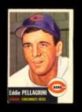 1953 Topps Baseball Card Short Print #28 Eddie Pellagrini Cincinnati Reds.