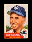 1953 Topps Baseball Card Short Print #31 Ewell Blackwell New York Yankees.