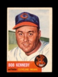 1953 Topps Baseball Card Double Print #33 Bob Kennedy Cleveland Indians. EX