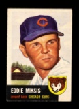 1953 Topps Baseball Card Short Print #39 Eddie Miksis Chicago Cubs. EX to E