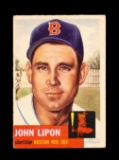 1953 Topps Baseball Card Short Print #40 John Lipon Boston Red Sox. EX to E