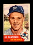 1953 Topps Baseball Card Short Print #43 Gil McDougald New York Yankees. EX