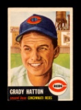 1953 Topps Baseball Card Double Print #45 Grady Hatton Cincinnati Reds. EX