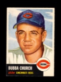 1953 Topps Baseball Card Double Print #47 Bubba Church Cincinnati Reds. EX