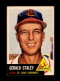 1953 Topps Baseball Card Double Print #56 Gerald Staley St Louis Cardinals.