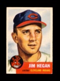 1953 Topps Baseball Card Short Print #80 Jim Hegan Cleveland Indians. EX to