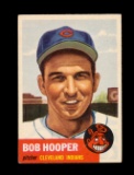 1953 Topps Baseball Card Double Print #84 Bob Hooper Cleveland Indians. EX