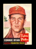 1953 Topps Baseball Card Double Print #102 Connie Ryan Philadelphia Phillie