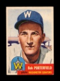 1953 Topps Baseball Card Double Print #108 Bob Porterfield Washington Senat