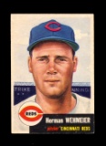 1953 Topps Baseball Card Double Print #110 Herman Wehmeier Cincinnati Reds.