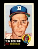 1953 Topps Baseball Card Double Print #161 Vern Bickford Boston Braves. EX