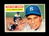 1956 Topps Baseball Card #260 Hall of Famer Pee Wee Reese Brooklyn Dodgers.
