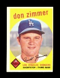 1959 Topps Baseball Card #287 Don Zimmer Los Angeles Dodgers. EX to EX-MT+