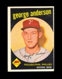 1959 Topps ROOKIE Baseball Card #338 Rookie Hall of Famer George Anderson P