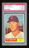1961 Topps Baseball Card #283 Bob Anderson Chicago Cubs. Graded PSA NM-MT 8