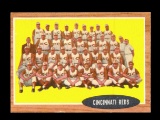 1962 Topps Baseball Card #465 Cincinnati Reds Team Card. EX-MT to NM Condit