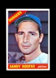 1966 Topps Baseball Card #100 Hall of Famer Sandy Koufax Los Angeles Dodger