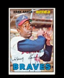 1967 Topps Baseball Card #250 Hall of Famer Hank Aaron Atlanta Braves. EX t