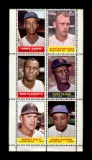 (6) 1964 Bazooka Stamps: Clemente/Banks/Flood/Held/Gonder/Nicholson. Unused