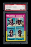 1975 Topps Baseball Card #616 Rookie Outfielders Augustine/Mangual/Rice/Sco