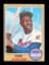 1968 Topps Baseball Card #110 Hall of Famer Hank Aaron Atlanta Braves. NM t
