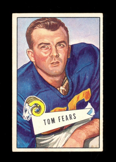 1952 Bowman Large Football Card #13 Hall of Famer Tom Fears Los Angeles Ram