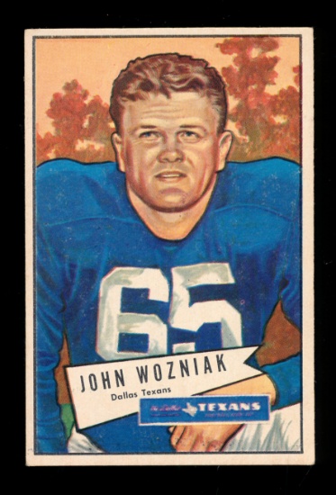 1952 Bowman Large Football Card #97 John Wozniak Dallas Texans.  EX to EX-M