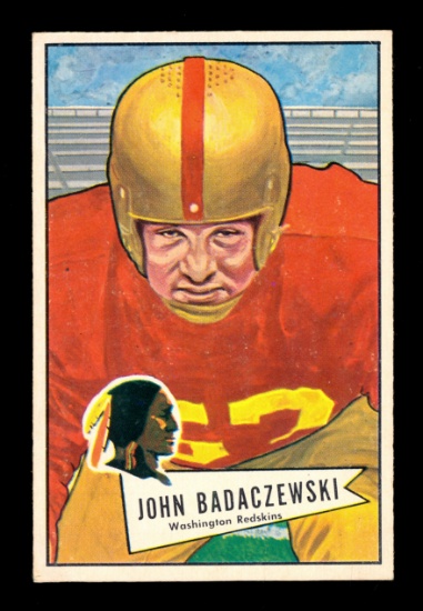 1952 Bowman Large Football Card #112 John Badaczewski Washington Redskins.