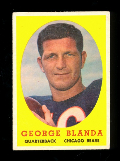 1958 Topps Football Card #129 Hall of Famer George Blanda Chicago Bears. EX
