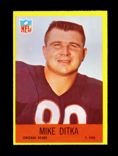 1967 Philadelphia Football Card #29 Hall of Famer Mike Ditka Chicago Bears.