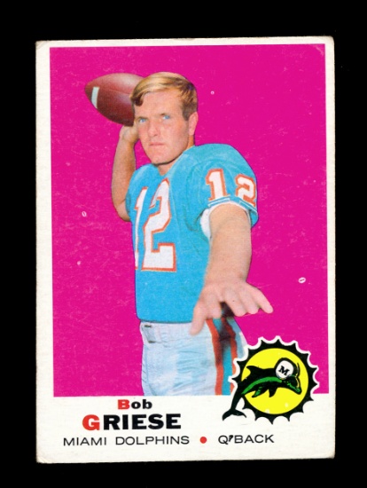 1969 Topps Football Card #161 Hall of Famer Bob Griese Miami Dolphins. EX t