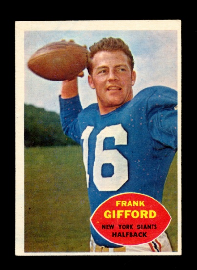 1960 Topps Football Card #74 Hall of Famer Frank Gifford New York Giants. E