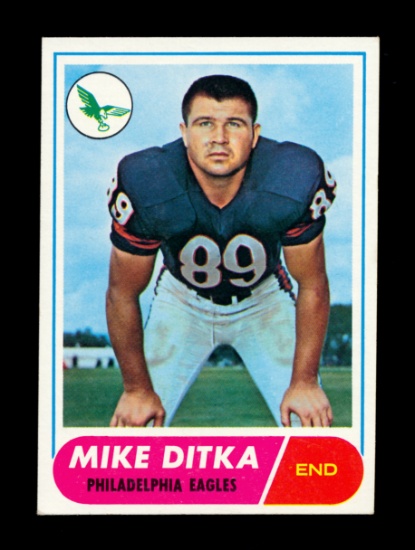 1968 Topps Football Card #162 Hall of Famer Mike Ditka Philadelphia Eagles.