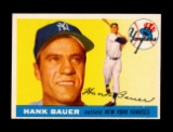 1955 Topps Baseball Card #166 Hank Bauer New York Yankees.  EX-MT to NM Con